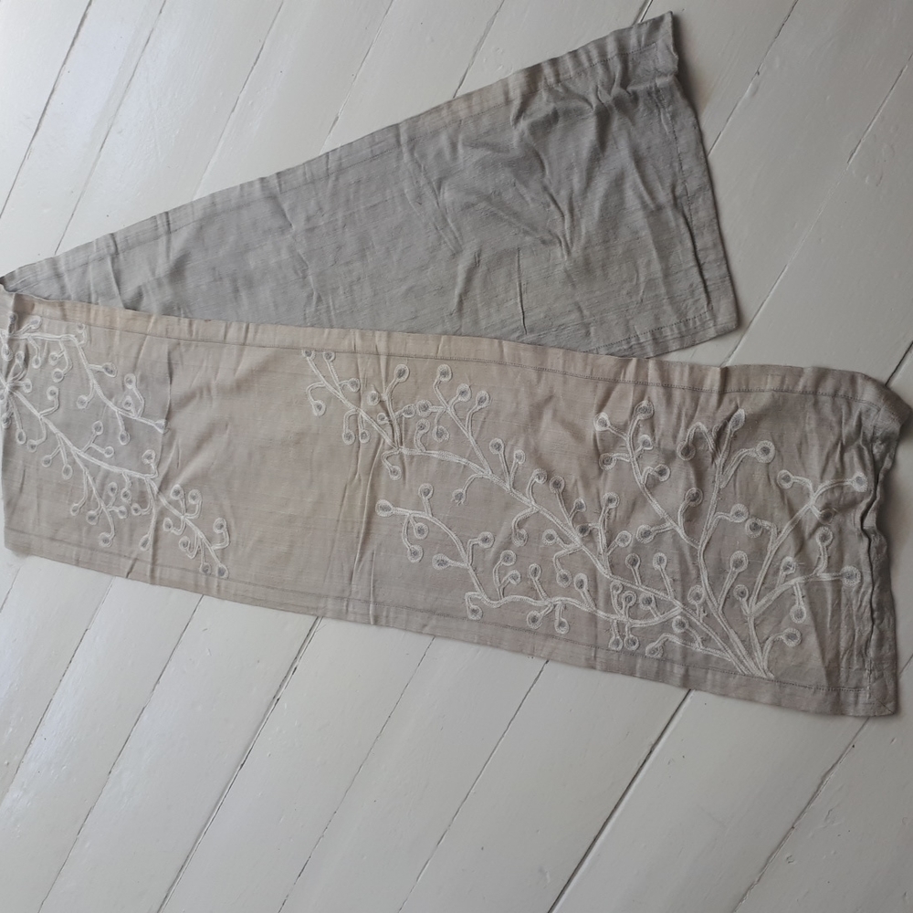 Table runner rayon and silk.